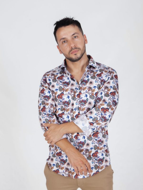 Camisa Monttesco Fantasía Otoñal Azul