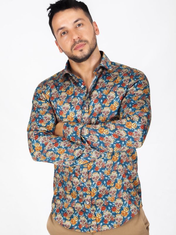 Camisa Monttesco Fantasía Estampada Calaveras