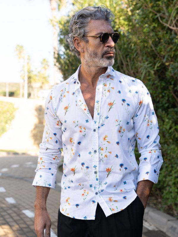 Camisa Monttesco Estampada Fantasía Micro Flores