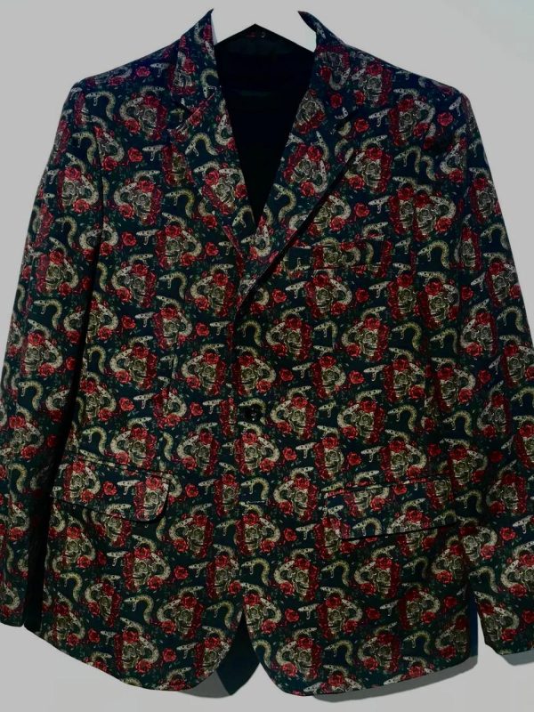 Americana Skull And Roses Serpiente Y Rosas Estampada Fantasía